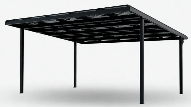Solar Carport Doppelcarport Aluminium Rahmen ohne Module f&uuml;r zwei Fahrzeuge