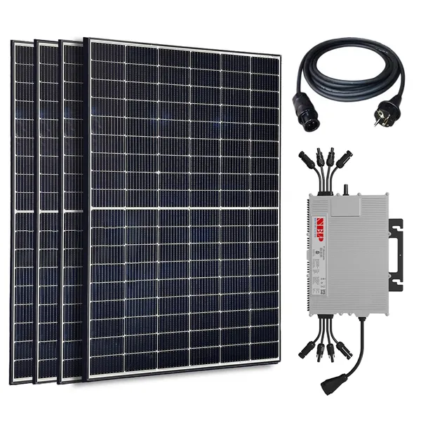 PV Solaranlage Photovoltaik 2380 W (4x595 W) & Wechselrichter NEP 2000 W drosselbar