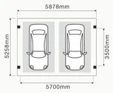 Solar Carport Doppelcarport Aluminium Rahmen ohne Module f&uuml;r zwei Fahrzeuge - Bild 10 von 11