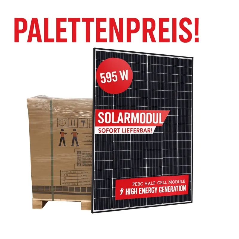 1 Palette 37 Stck. Modul 595 W Solarmodul Solarpanel Panel Solar Modul