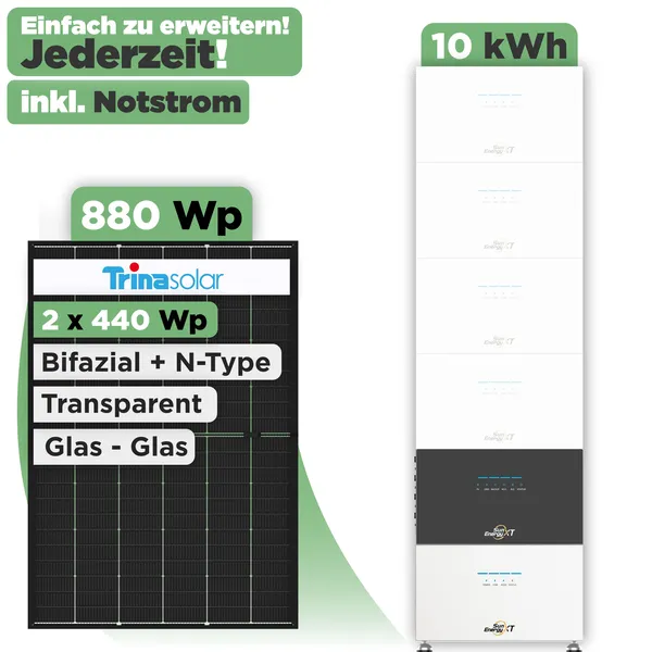 SunEnergyXT 500 Modulset 880 Wp SunEnergyXT 500 Pro (2400 W) / 10 kWh / Trina 440 Wp / 2 Module