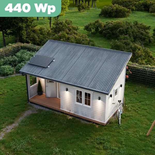 Balkonkraftwerk Trapezblech 440 Wp APsystems EZ1-M 800 W / Trina Solar / 440 Wp (Glas-Glas + Bifazial) / Standard Halterung / eine Reihe quer / 1 Modul