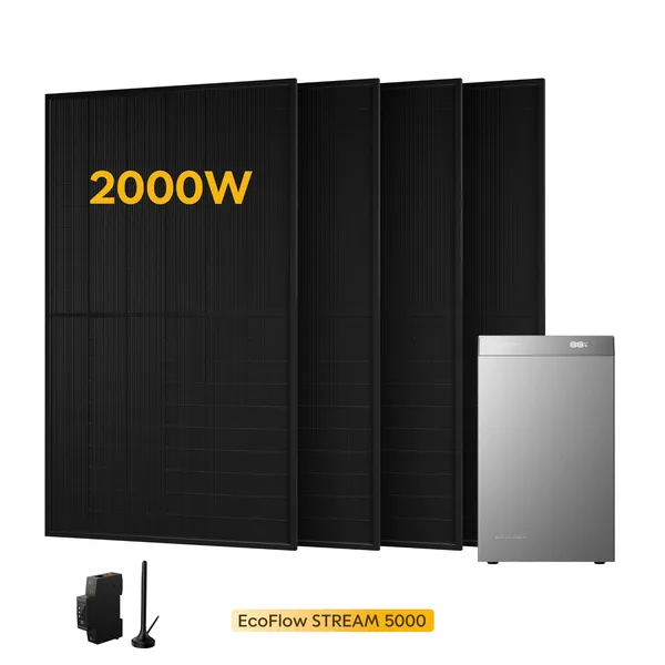 EcoFlow Stream 5000, mit 4 x 500 Bifaziale Solarmodule, by Powerness