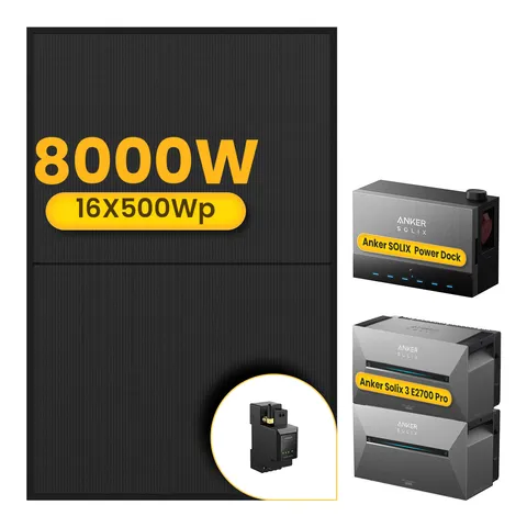 2x Anker Solarbank 3 E2700 Pro mit Power Dock Multisystem, mit 16 x 500 Bifaziale Solarmodule, by Powerness