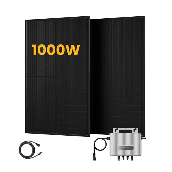 EcoFlow Balkonkraftwerk Set, 890/1000Wp Bifaziale Solarmodule, 800W Wechselrichter, Powerness