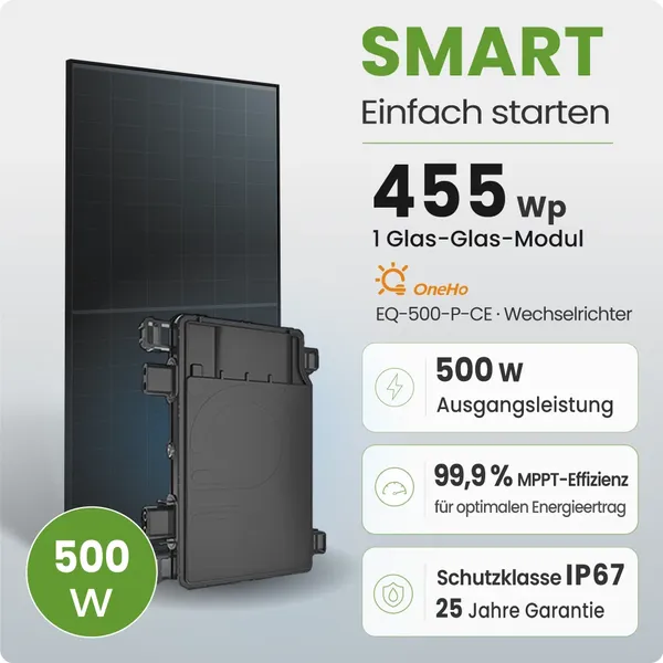 Tepto 460Wp Balkonkraftwerk Smart mit Oneho Mikrowechselrichter