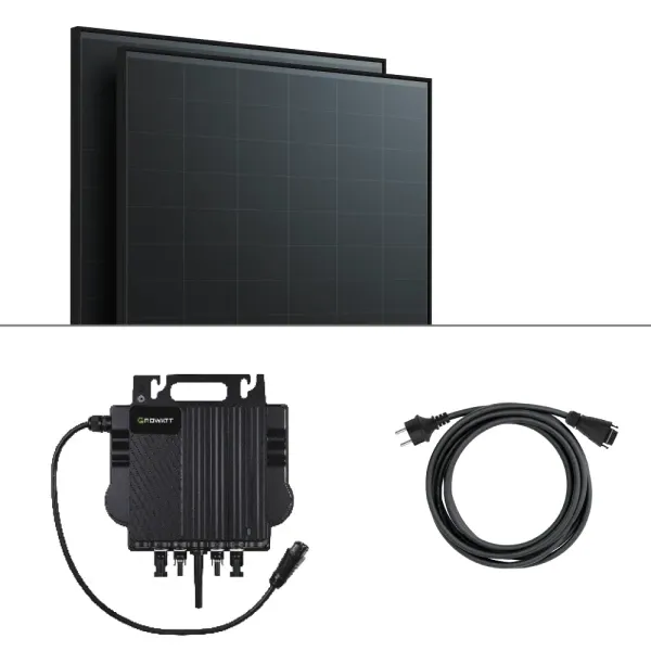 Balkonkraftwerk 890Wp 2x445 Trina Blackframe Growatt NEO 800M-X