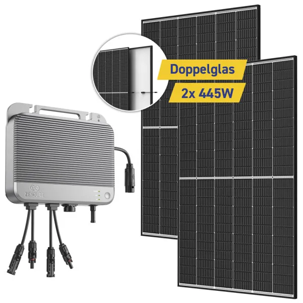 Balkonkraftwerk 890W Zendure SolarFlow 800 2x Trina Solar 445W