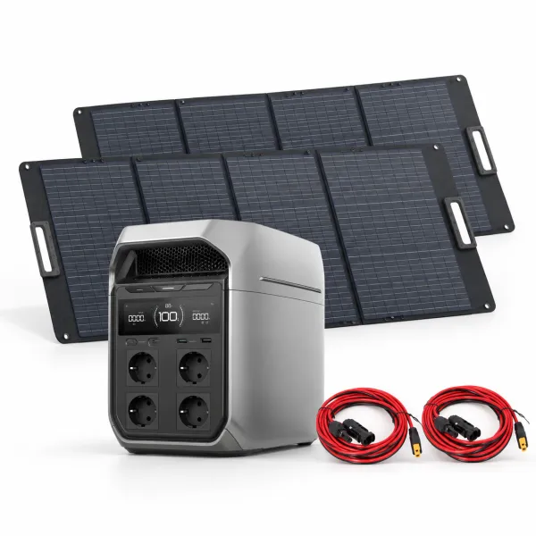 EcoFlow DELTA 3 Max Plus Solar Set 800W - 2x BMZ 400W - 2x Controller - 2x XT60