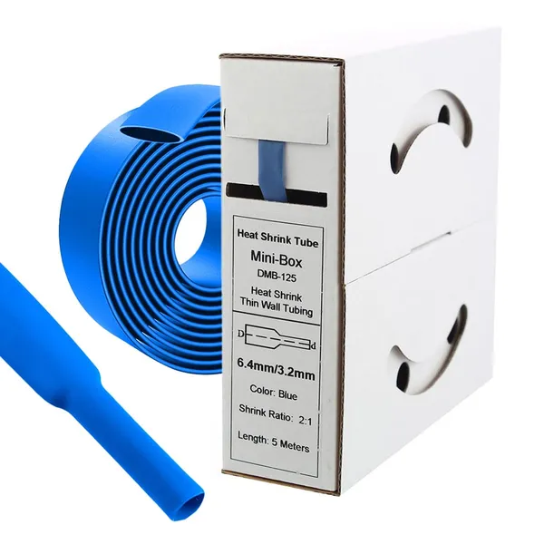 5 m Schrumpfschlauch 6,4 mm auf 3,2 mm Blau 2:1 - Offgridtec Kabelisolierung
