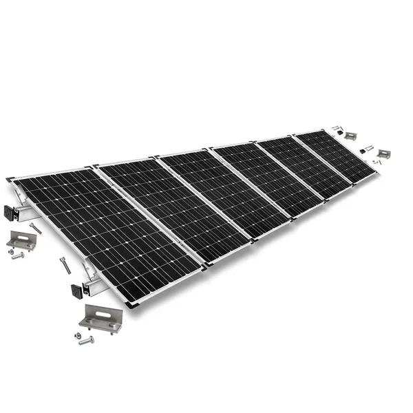 Befestigungskit mit Stehfalzklemmen für Schrägdachmontage 6 Solarpanele Rahmenhöhe 35mm