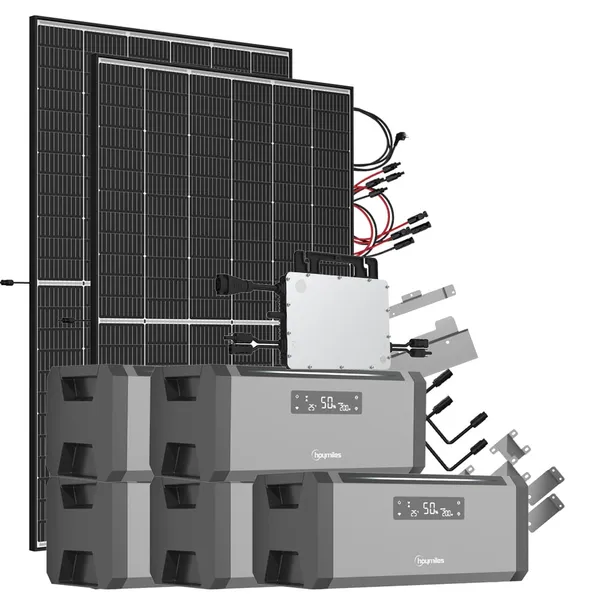 9,60 kWh 940W HiBattery HB-1920 Speichersystem Doppelglas Solarmodule inkl. Hoymiles HMS-800-2WB Wechselrichter 1-phasig