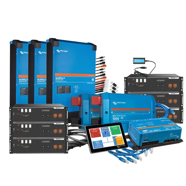 Offgridtec Backup-Kit 3-phasig 21kWh mit Pylontech US3000D Akku Victron MultiPlus-II 48/5000