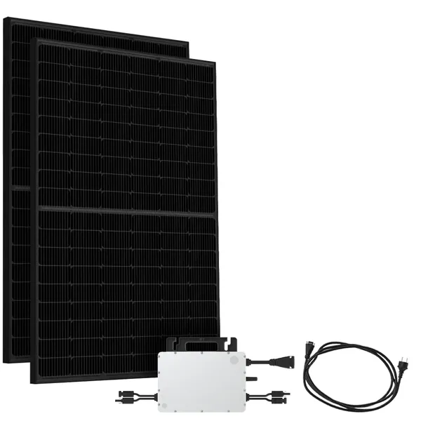 Offgridtec® Solar-Direct 900W HMS-800-2WB Balkonkraftwerk Bifazial Full Black Schukosteckdose - 10m - Ohne Halterung