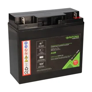 PATONA Premium AGM Akku 12V 18Ah - passend für USV, Notstrom, Solar & Caravan
