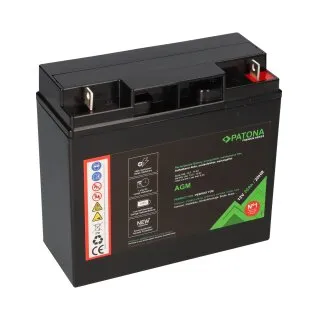 PATONA Premium AGM Akku 12V 20Ah - passend für Caravan, Solar, USV & Notstrom