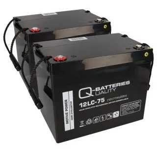 2x Q-Batteries 12LC-75 AGM Akku 24V 77Ah - kompatibel mit 24V Universal-Set